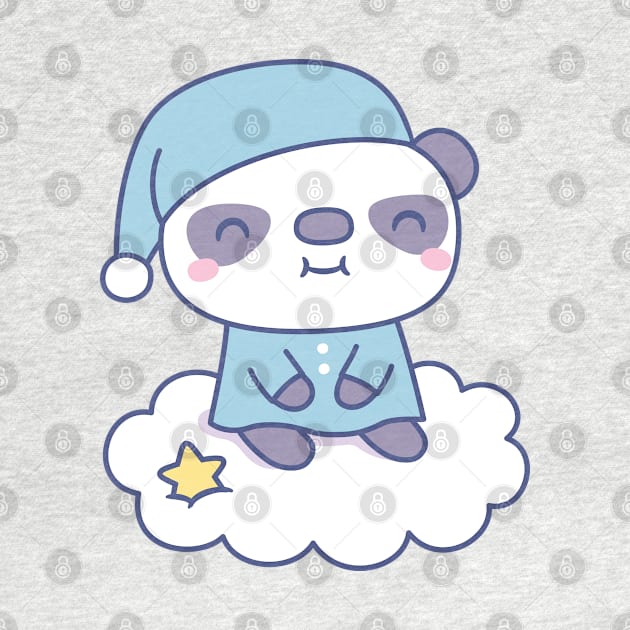 Cute Little Panda In Pajamas On Cloud by rustydoodle